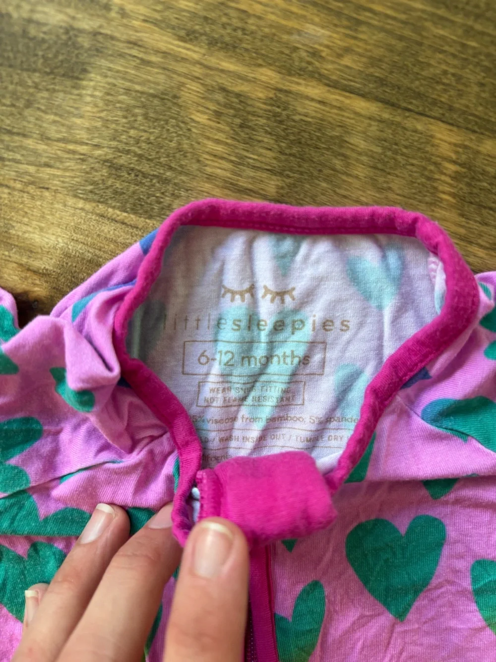 Baby Girl Rainbow Hearts Little Sleepies Bamboo PJs